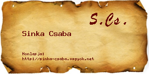 Sinka Csaba névjegykártya